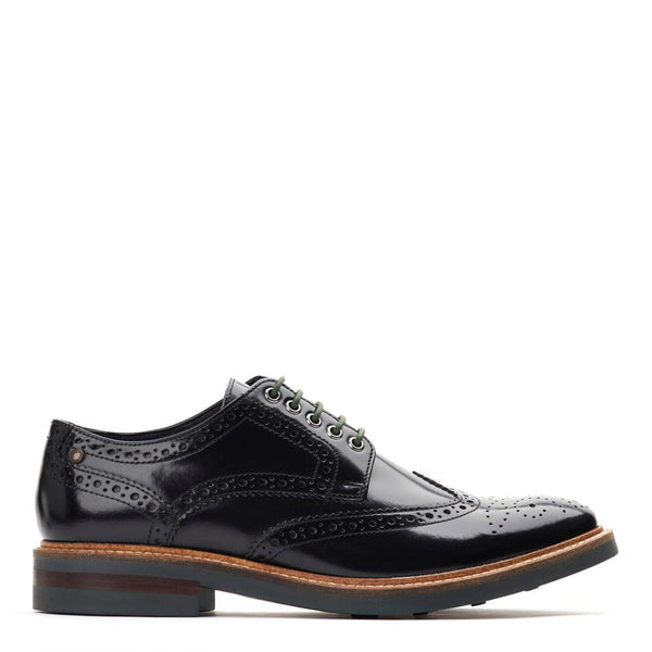 base london Woburn Hi Shine Brogue Shoes Black