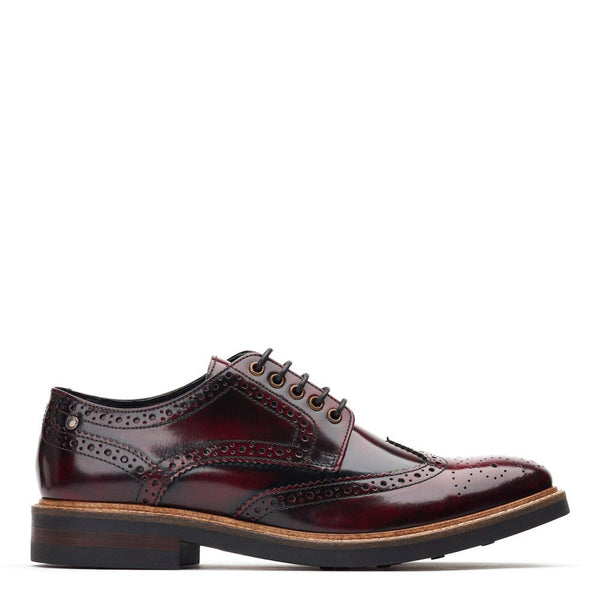 base London Woburn Hi Shine Brogue Shoes Bordo