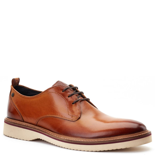 Base London Woody Washed Derby Shoes Tan