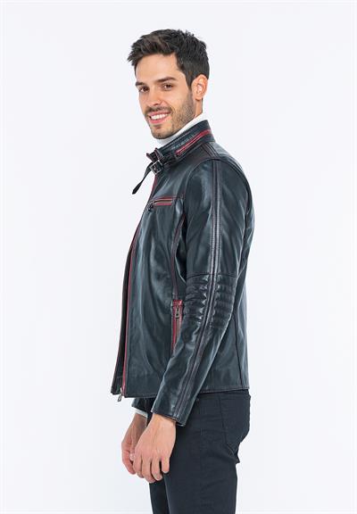 Basics And More Basics&More Biker Black Leather Jacket - E/47