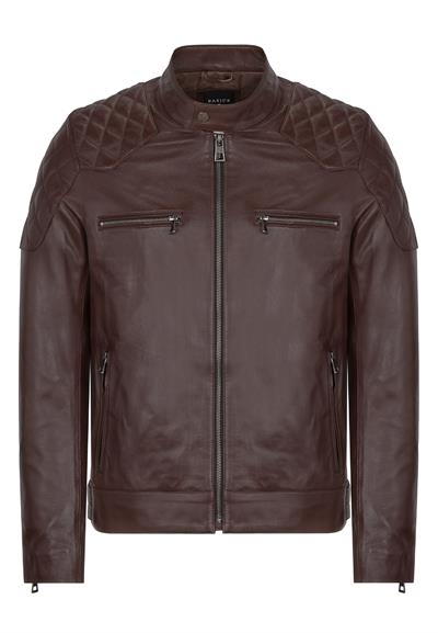 basics and more Basics&More Men Biker Tea Men Leather Jacket - E/1042
