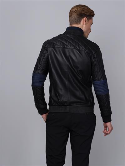Basics And More Basics&More Men Black Leather Jacket - E130