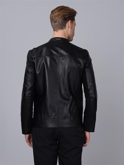 Basics And More Basics&More Men Black Leather Jacket - E2020