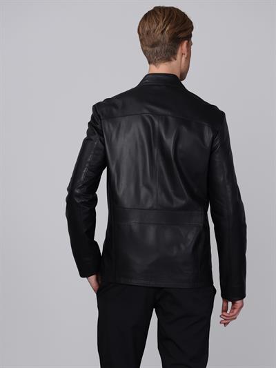 Basics And More Basics&More Men Black Leather Jacket - SAFARI
