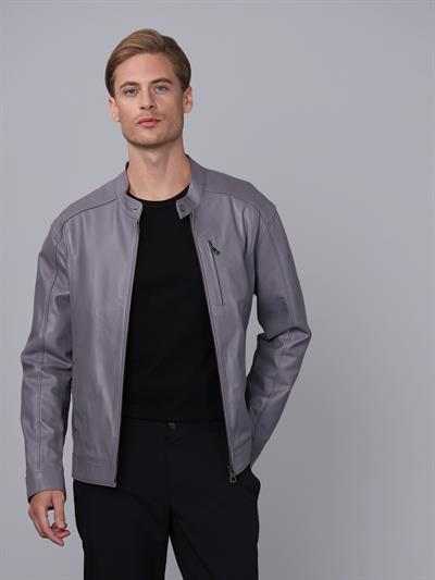 Basics And More Basics&More Men Chestnut Leather Jacket - S5