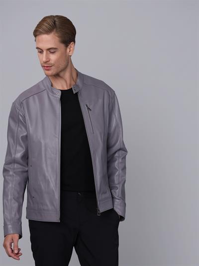 Basics And More Basics&More Men Chestnut Leather Jacket - S5