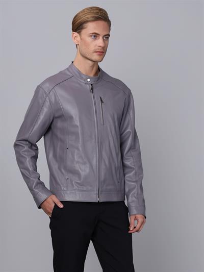 basics and more Basics&More Men Chestnut Leather Jacket - S5