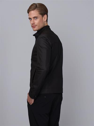 Basics And More Basics&More Men Coffee Taffeta Leather Jacket - E130