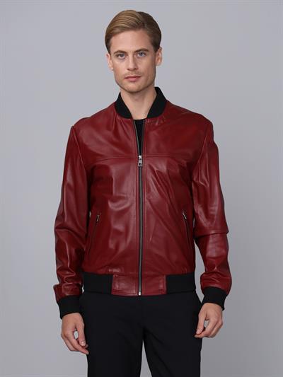 basics and more Basics&More Men College Model Camel Leather Jacket - College