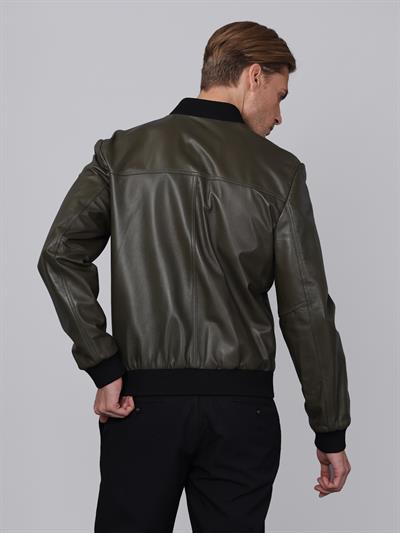 Basics And More Basics&More Men College Model Khaki Leather Jacket - College