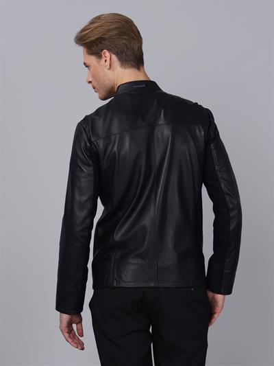 Basics And More Basics&More Men Dark Navy Blue Leather Jacket - E2020
