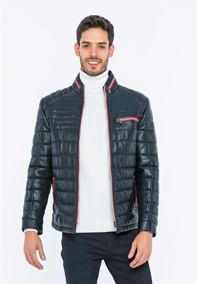 Basics And More Basics&More Men Inflatable Black Leather Jacket - 6099