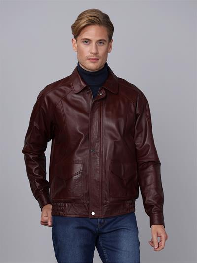 basics and more Basics&More Men Plum Leather Jacket - E344
