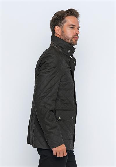 Basics And More Basics&More Men's Quilted Detailed Coffee Taffeta Leather Jacket - E1630