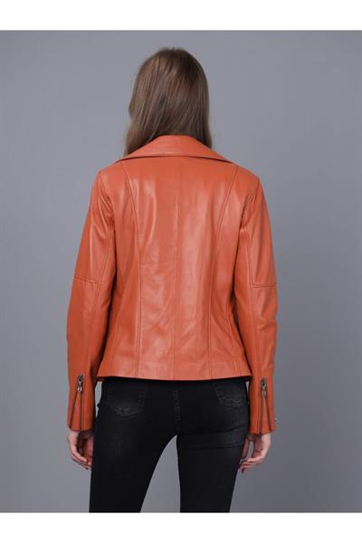 Basics And More Basics&More Women Biker Belted Tile Leather Jacket