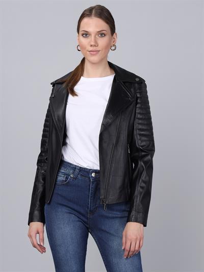 Basics And More Basics&More Women Biker Black Leather Jacket - BM02
