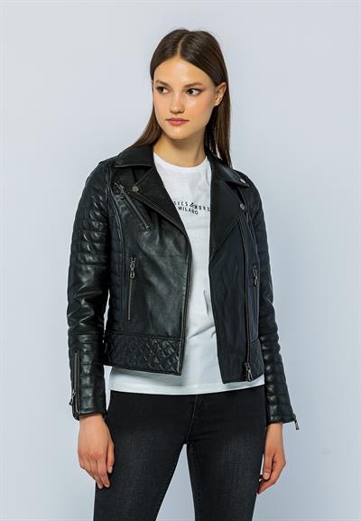 Basics And More Basics&More Women Biker Black Leather Jacket - DIESEL
