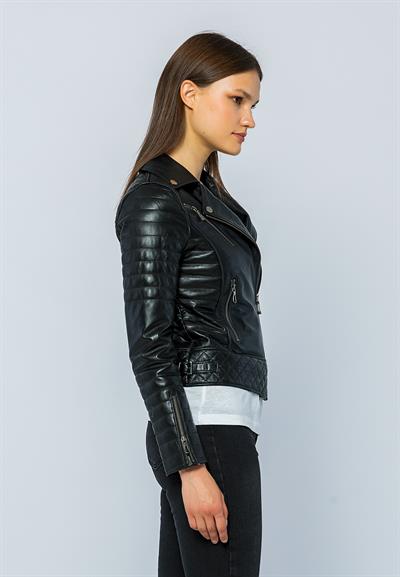 Basics And More Basics&More Women Biker Black Leather Jacket - DIESEL