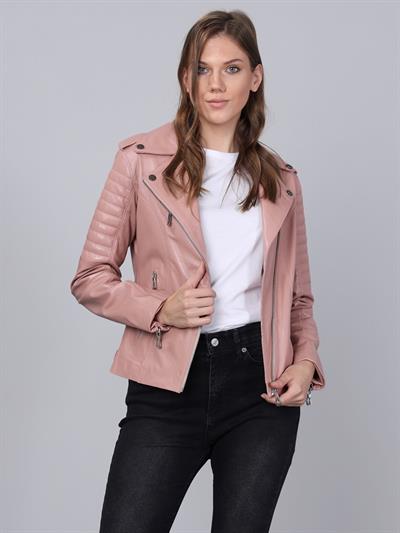 Basics And More Basics&More Women Biker Powder Leather Jacket - BM02