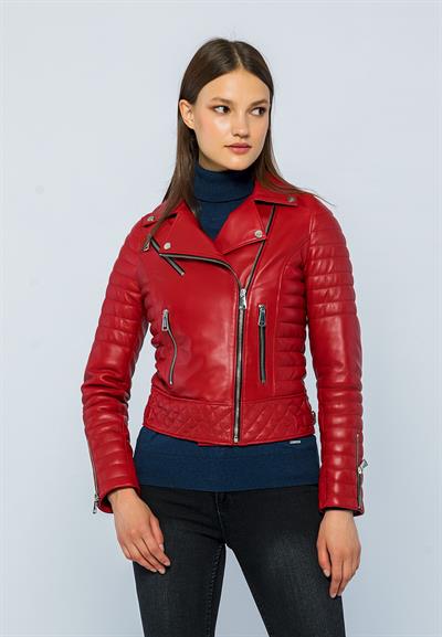 basics and more Basics&More Women Biker Red Leather Jacket - DIESEL basics and more Basics&More Women Biker Red Leather Jacket - DIESEL