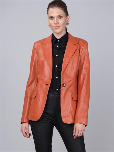 basics and more Basics&More Women Blazer Orange Jacket - B2020