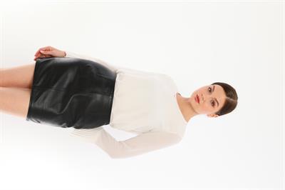 Basics And More Basics&More Women Extra Short Black Leather Skirt - SK02