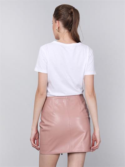 Basics And More Basics&More Women Extra Short Powder Leather Skirt - SK02