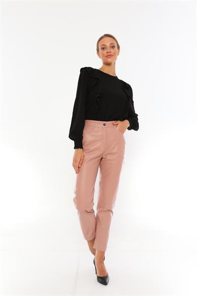 basics and more Basics&More Women Five Pocket Powder Leather Trousers - P02 basics and more Basics&More Women Five Pocket Powder Leather Trousers - P02