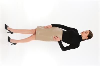 Basics And More Basics&More Women Pencil Beige Leather Skirt - SK04