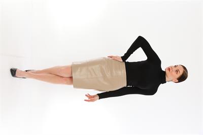 Basics And More Basics&More Women Pencil Beige Leather Skirt - SK04