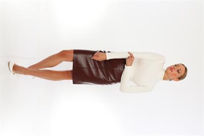 Basics And More Basics&More Women Pencil Plum Leather Skirt - SK04