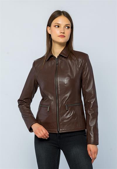 Basics And More Basics&More Women Tea Leather Jacket - Maya
