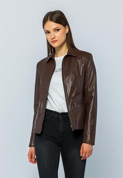 Basics And More Basics&More Women Tea Leather Jacket - Maya