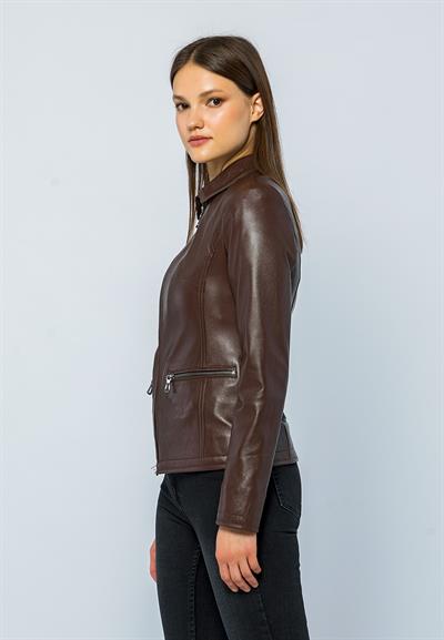 Basics And More Basics&More Women Tea Leather Jacket - Maya