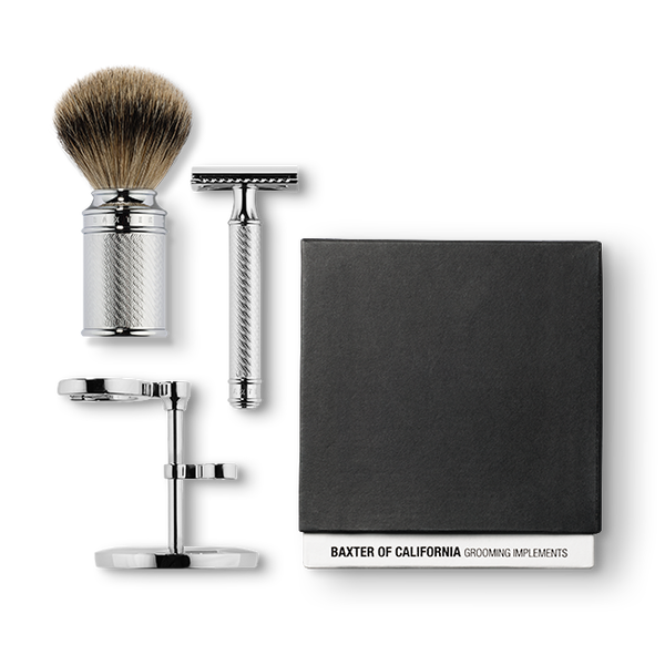 Baxter Of California Men's Safety Razor Shaving Brush Set