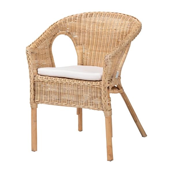 baxton studio bali & pari Abbey Modern Bohemian Natural Rattan Dining Chair