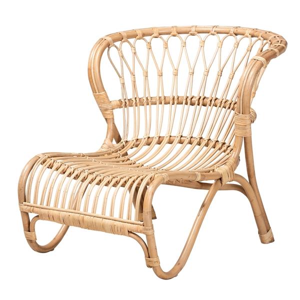 baxton studio bali & pari Alaya Modern Bohemian Natural Brown Rattan Accent Chair