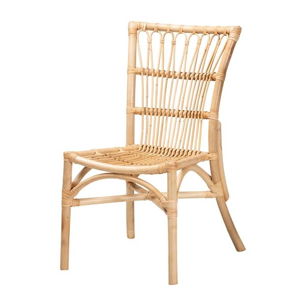 baxton studio bali & pari Ammi Modern Bohemian Natural Brown Rattan Dining Chair