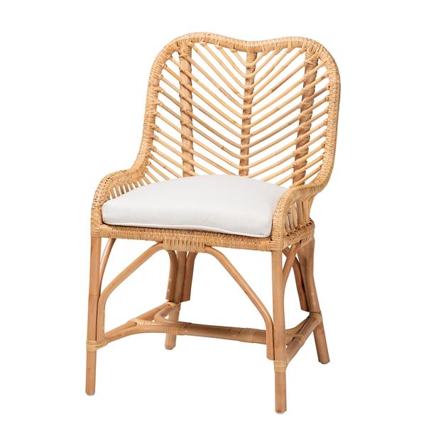 baxton studio bali & pari Arween Modern Bohemian Natural Brown Rattan Dining Chair
