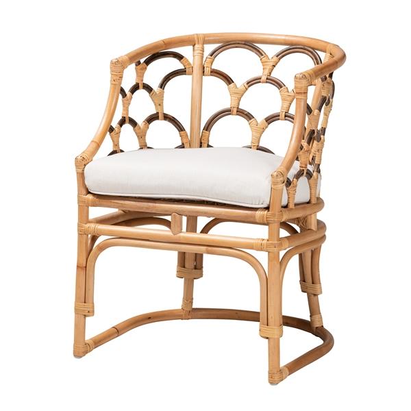 baxton studio bali & pari Aster Modern Bohemian Natural Brown Rattan Armchair