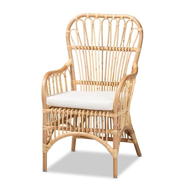 baxton studio bali & pari Aya Modern and Contemporary Natural Finished Rattan Armchair
