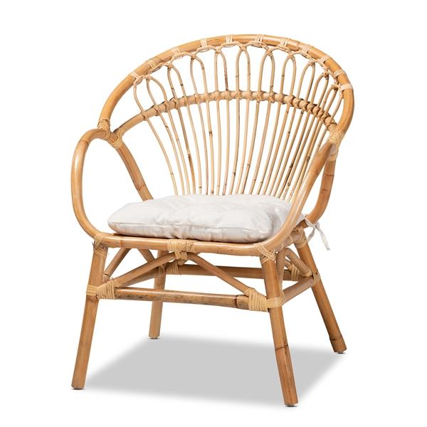 baxton studio bali & pari Benicia Modern Bohemian Natural Brown Rattan Dining Chair