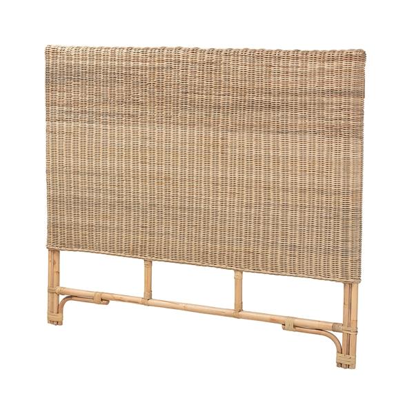 baxton studio bali & pari Cantara Modern Bohemian Natural Rattan Queen Size Standalone Headboard
