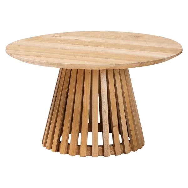 baxton studio bali & pari Caribic Modern Slatted Acacia Wood Coffee Table