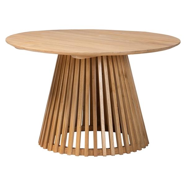 baxton studio bali & pari Caribic Modern Slatted Acacia Wood Dining Table