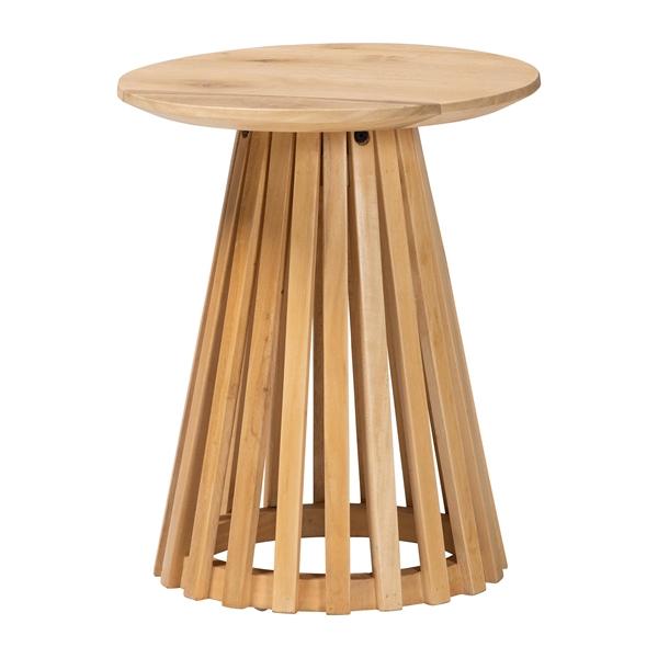 baxton studio bali & pari Caribic Modern Slatted Acacia Wood End Table