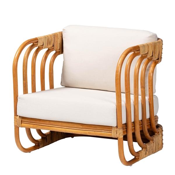 baxton studio bali & pari Corsa Modern Bohemian Natural Rattan Arm Chair