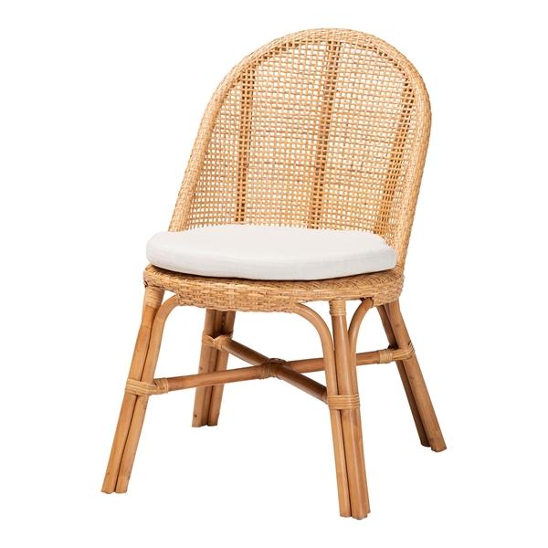 baxton studio bali & pari Daniela Bohemian Light Honey Rattan Dining Chair