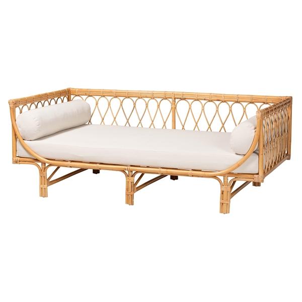 baxton studio bali & pari Davida Modern Bohemian Natural Brown Rattan Daybed