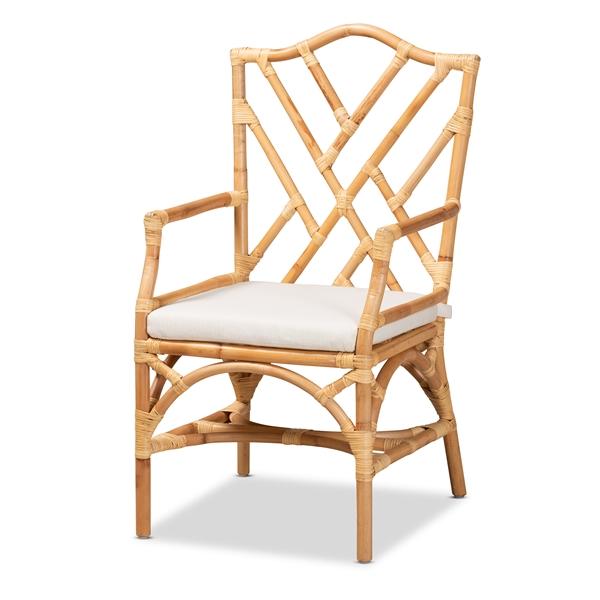 baxton studio bali & pari Delta Modern and Contemporary Natural Finished Rattan Dining Chair